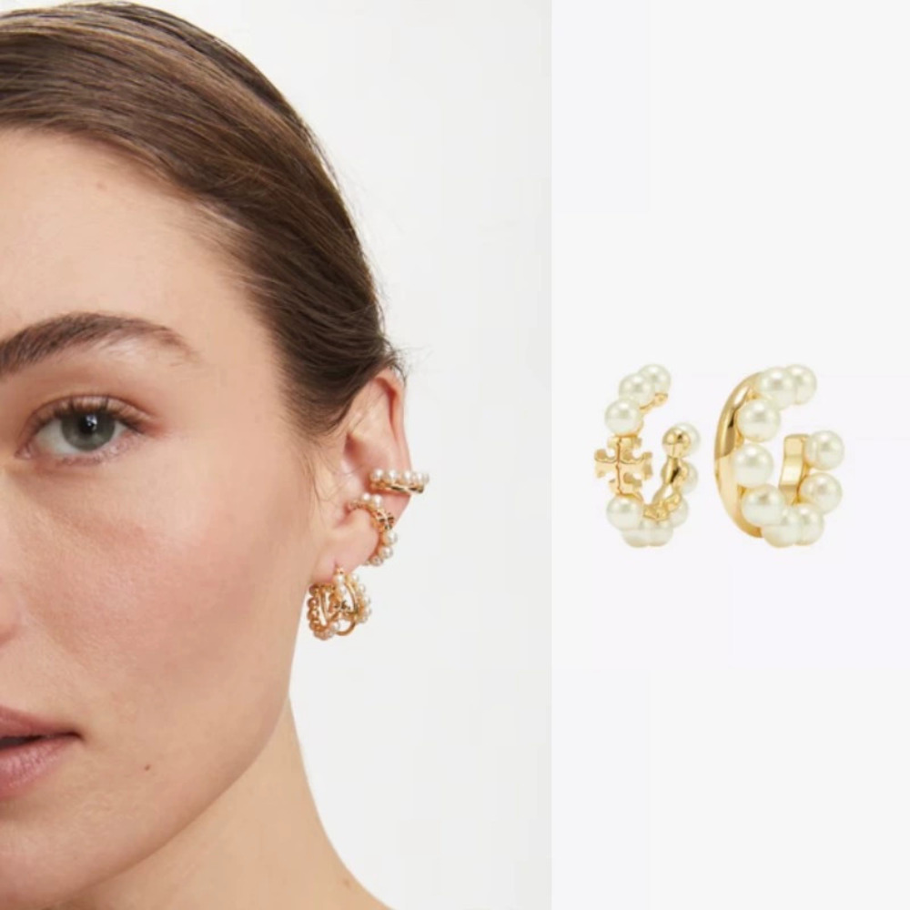 Tory Burch Pearl Earrings Ear Cuff